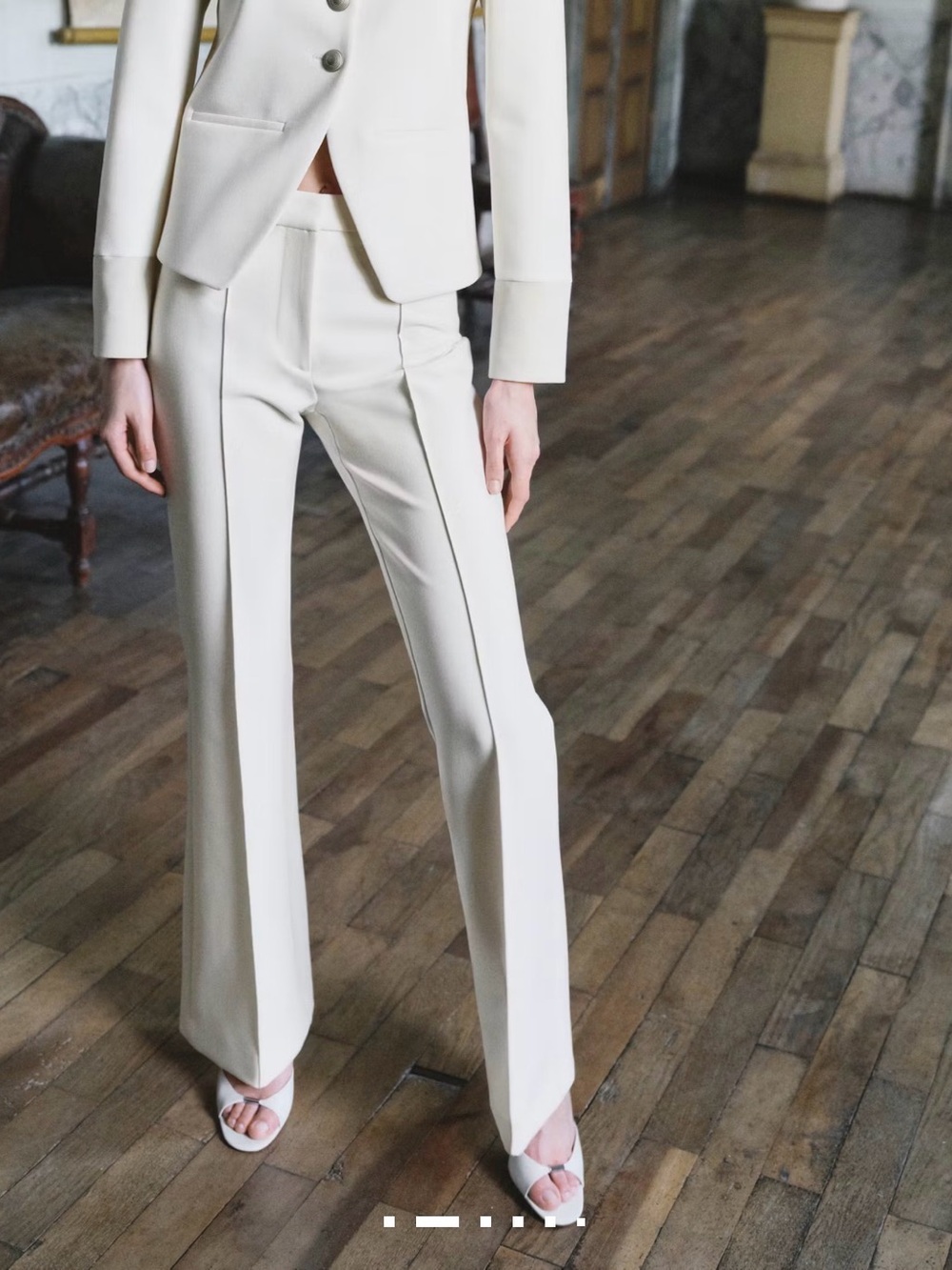 Mango Tailored white High-Waist Straight-Leg Trousers